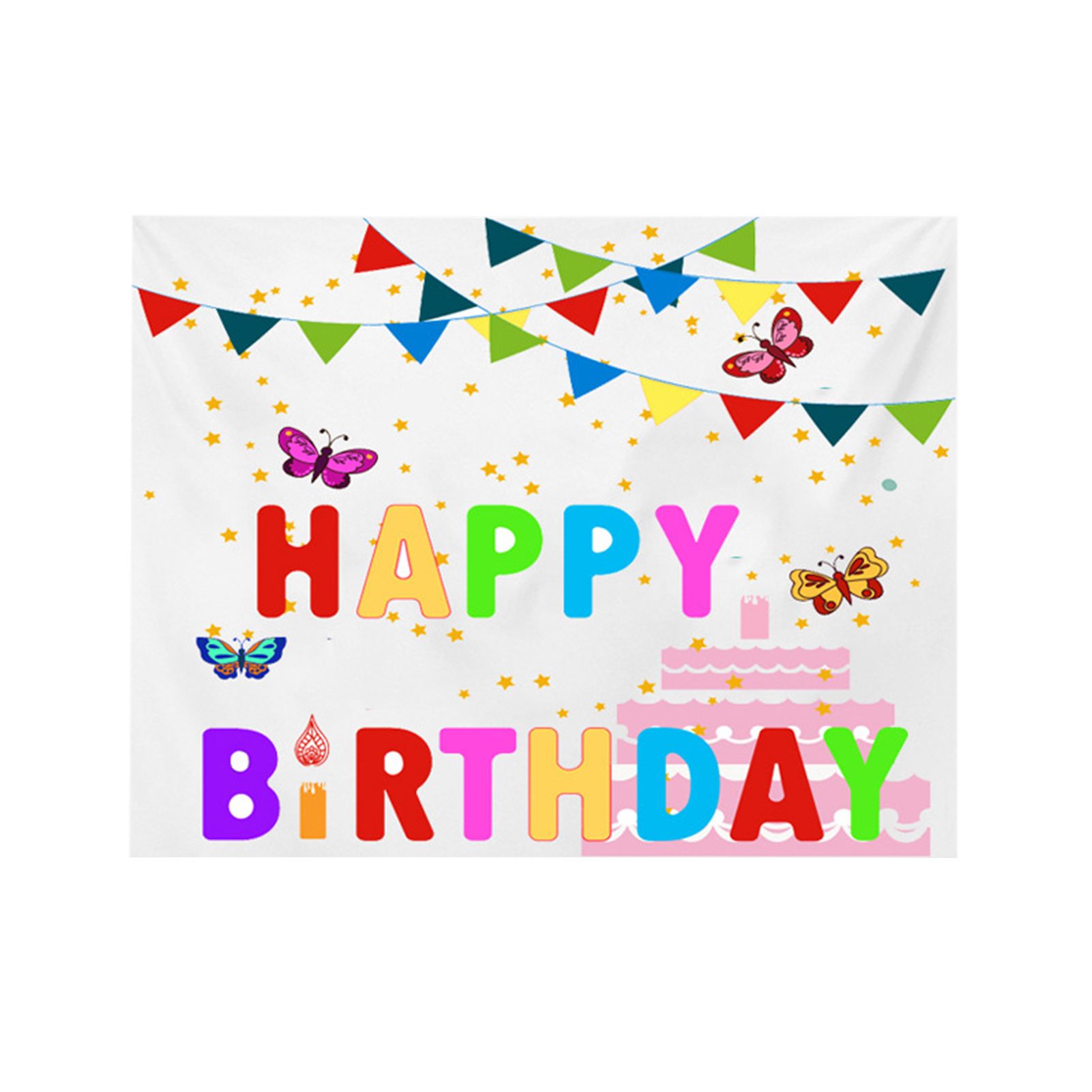 Cartoons Hanging Rug Soft Polyester Layout Props Happy Birthday Background Tapestry for Living Room