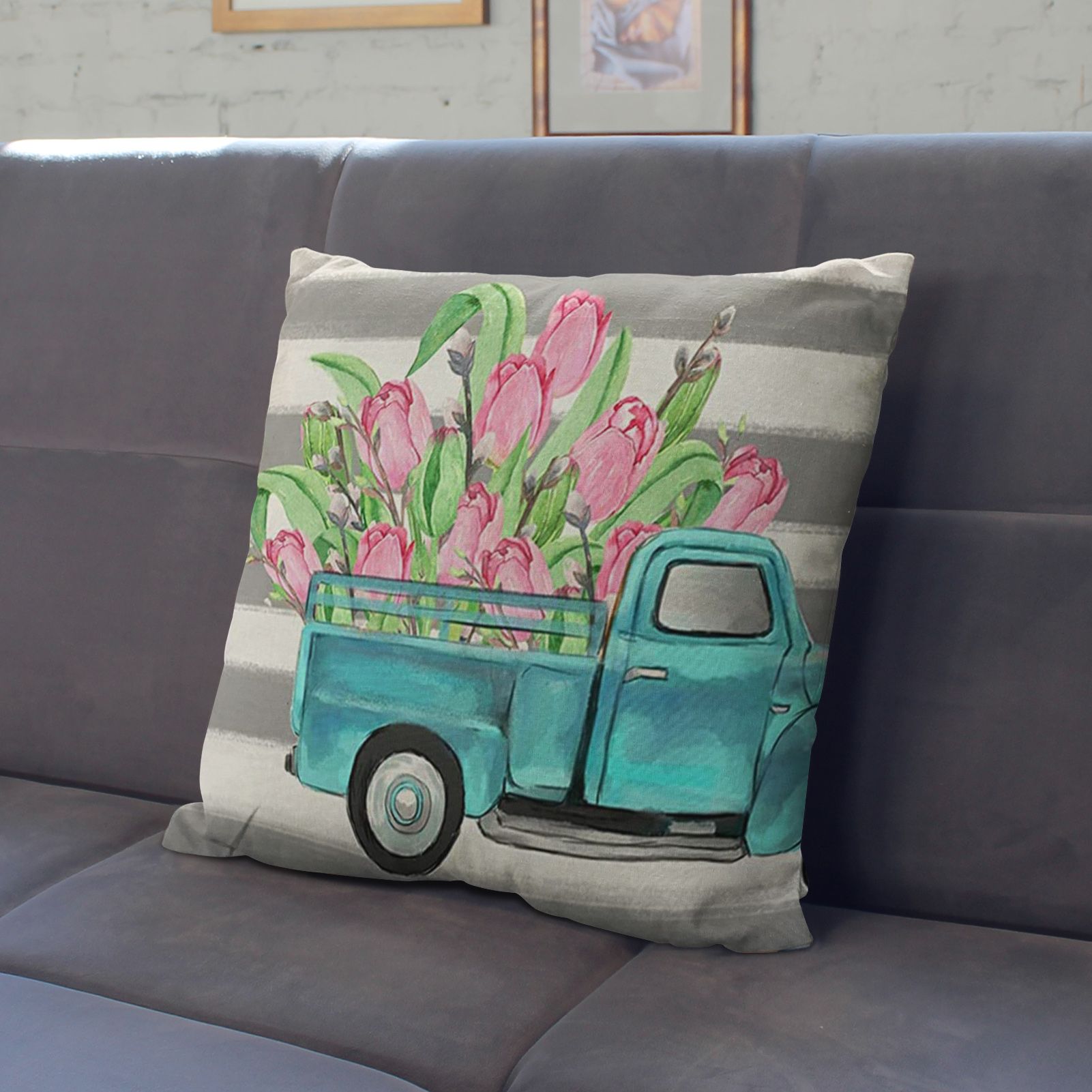 Skymountain Cushion Cover No-pilling Tear Resistant Bicycle Floral Pillow Case