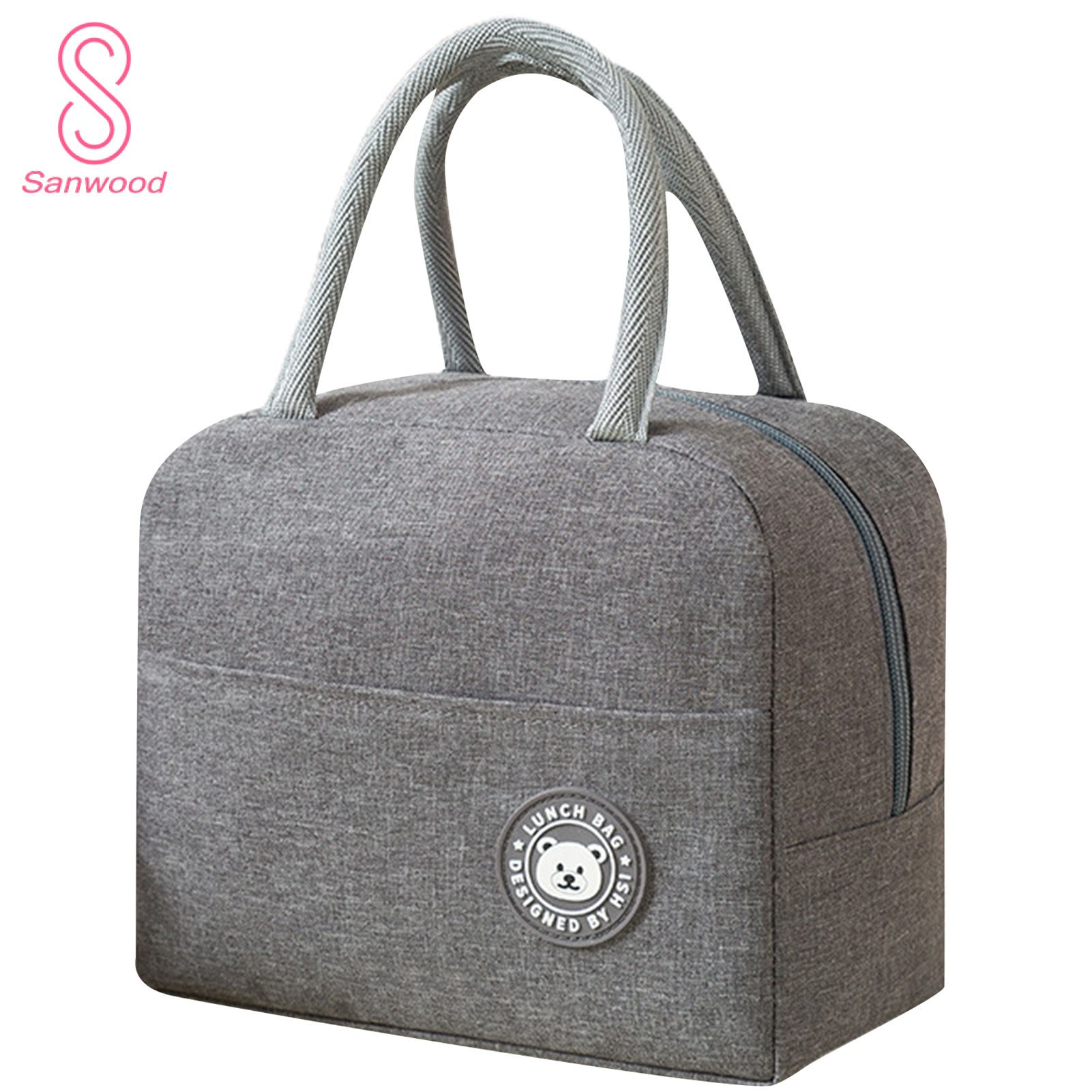 Lunch Bag Reinforced Handle Reusable Lunch Box Container Tote Bag