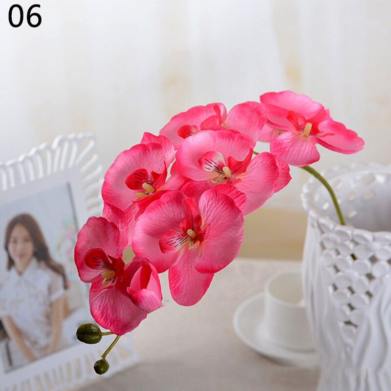 Orchid Artificial Flowers DIY Artificial Butterfly Orchid Silk Flower Bouquet Phalaenopsis Wedding Home Decoration