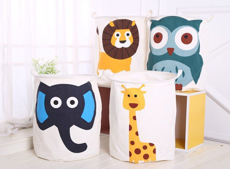 Nordic Style Canvas Storage Bag For Toys Clothes Kids Room Organizer Bag Pouch Canvas Storage Pouch Stand Bag For Kids 40x50CM