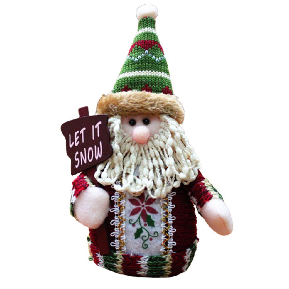 Christmas Decor Dolls Santa Snowman Elk Hanging Ornaments Table Decorations