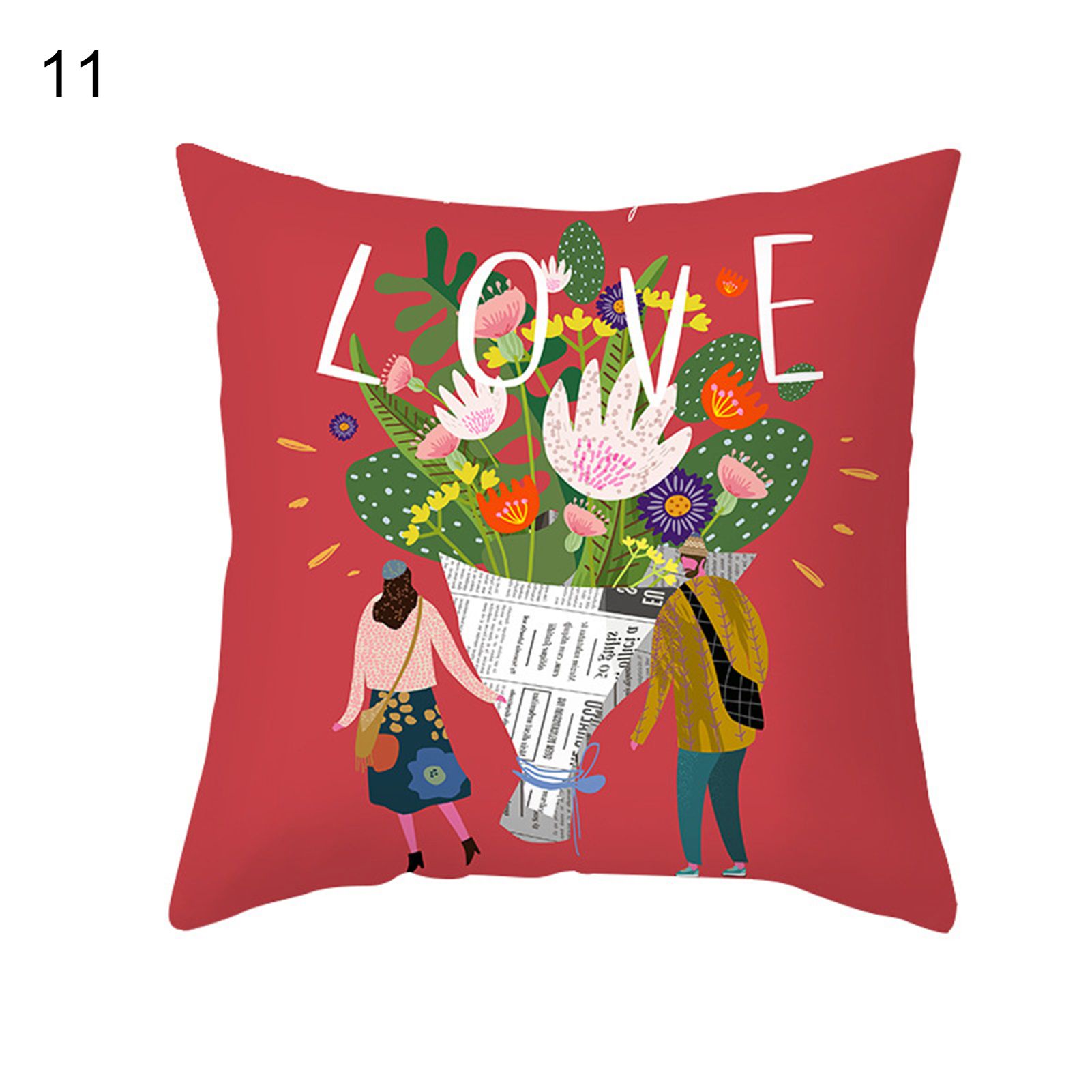 Cushion Case Breathable Lovely Valentine's Day Printing Throw lowcase