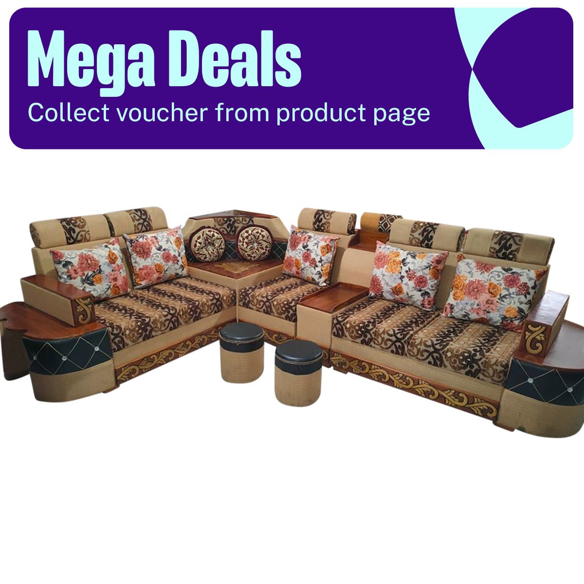 Chittagonge segun wood er conner sofa set S-255