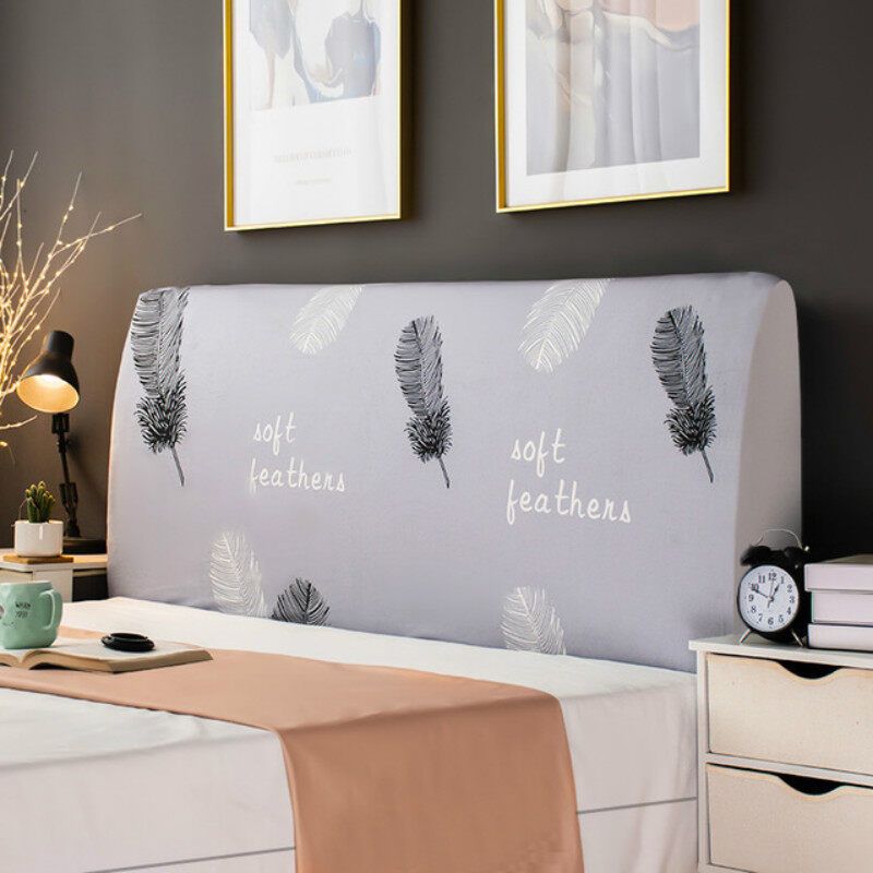 Panda Online Bed Headboard Cover All-inclusive Elasticity Bedside Back Cover Solid Wood Leather Bed Soft Bag Dust Cover