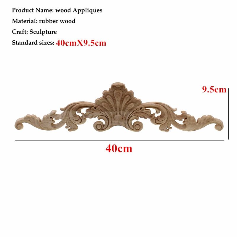 Woodcarving Furniture Vintage Home Decor Garden Decoration Maison Accessories Solid Wood Applique Carved Flower Piece Miniature