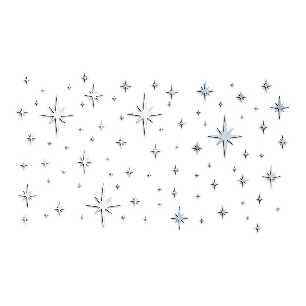 GC 82pcs Acrylic Star Mirror Wall Sticker Waterproof Self-adhesive Children Room Kindergarten Home Decoration color classification:black