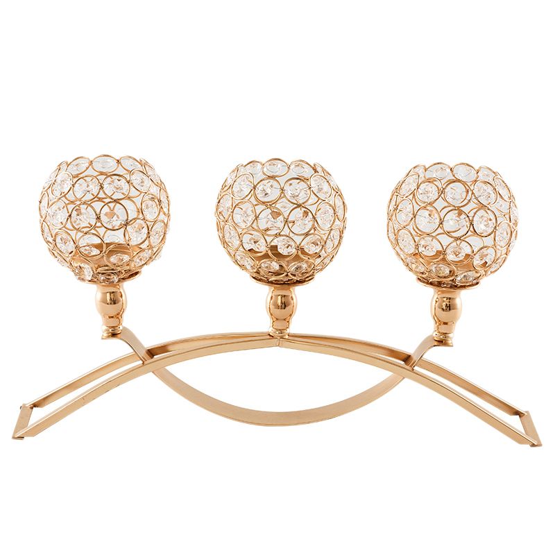 Delicate product Gold Crystal Candle Holders 3 Holders Iron Candelabra Holder Coffee Table Decorative Centerpieces for Living Room Dinning Decoration Christmas Festival Birthday Gifts