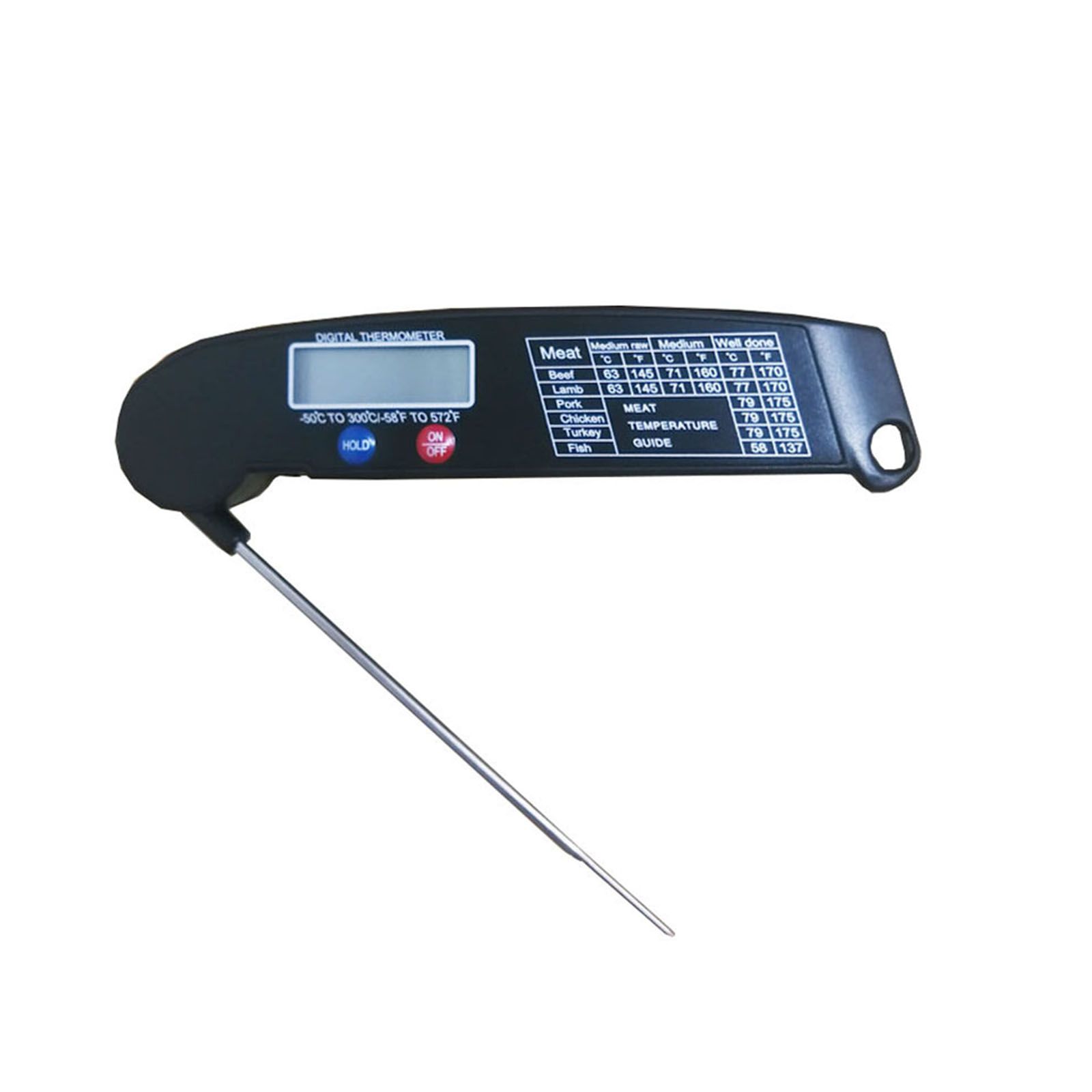 Food Thermo-meter Grill Thermo-meter Foldable Digital Meat Thermo-meter Food Probe BBQ Meat Water Milk Temperature Gauge Kitchen Cooking Tools