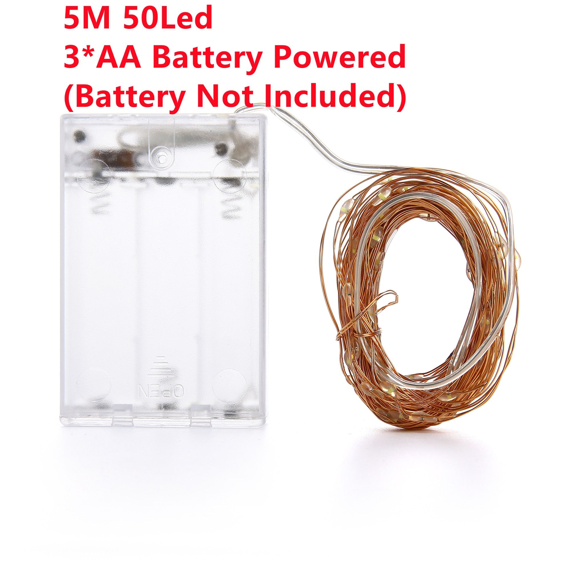 Fairy Lights Copper Wire LED String Lamp 2-10M Christmas Garland Indoor Bedroom Home Wedding New Year Decoration BatteryPowered--10M 100LED AA Type--Blue
