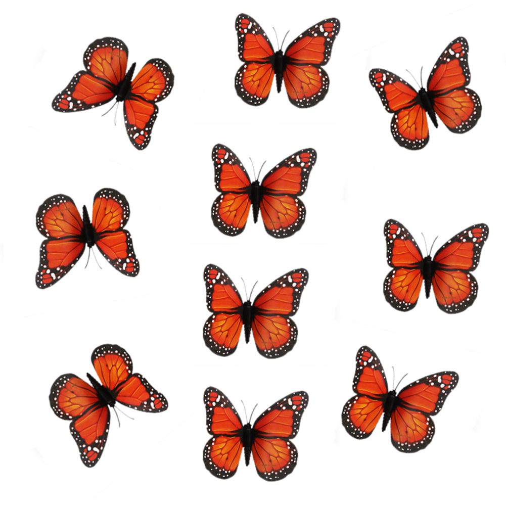 10Pcs 3D PVC Butterfly Wall Art Stickers S-adhesive Home Room Decoration