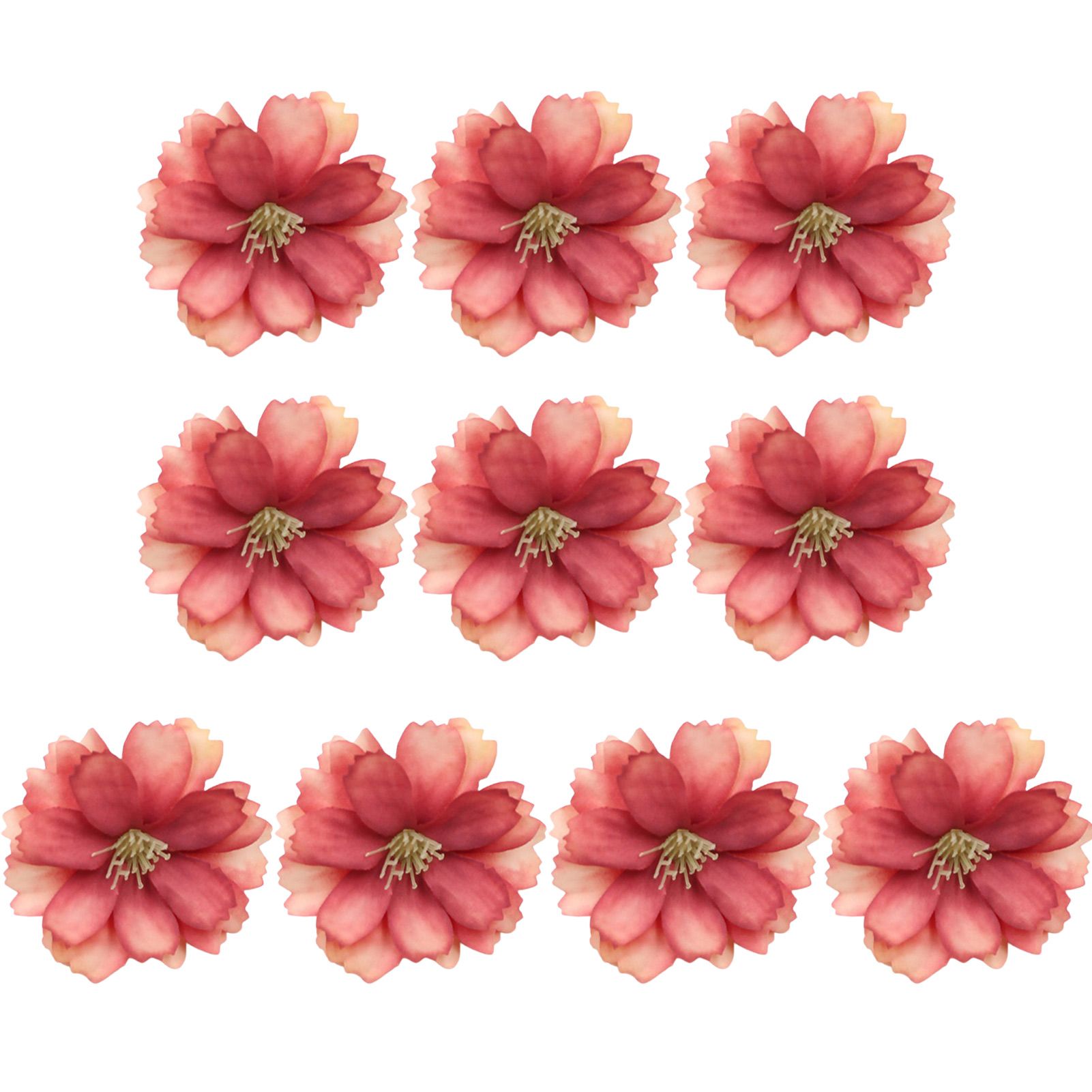10Pcs 4.5cm Fake Blossom Head Artificial Simulation Plum Flower Head Home Decoration for Wedding
