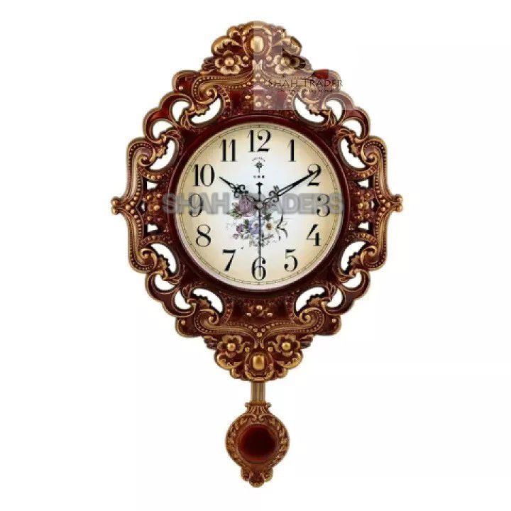 winging Classical Elegant Wall Clock, Living Room Bedroom Restaurant Creative Silent Quartz Clock, Home Decor Nordic Clock, 37x63cm