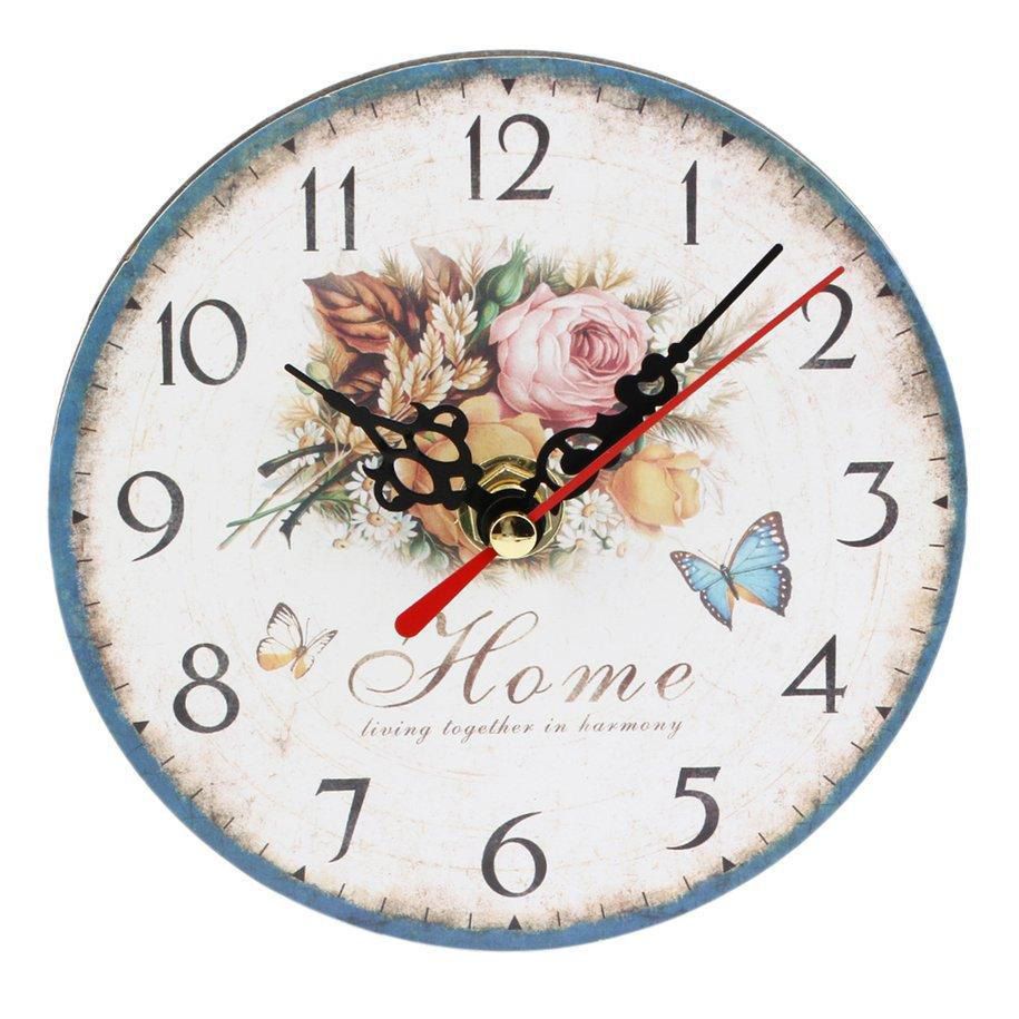 Artistic Creative European Style Round Antique Wooden Home Wall Clock