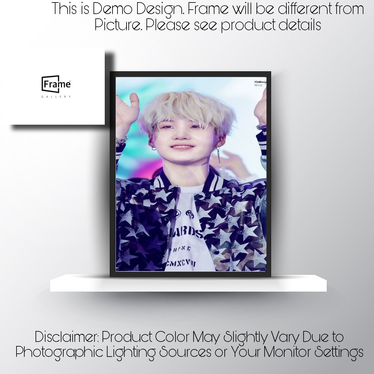 Kpop BTS Suga Wall Frame / BTS Min Yoon-gi Photo Frame for Home Decor