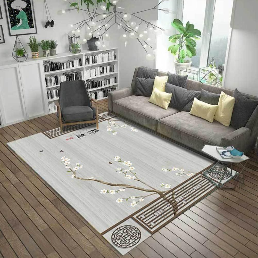 Chinese Style Printing Carpet for Living Room Anti-Slip Soft Kids Bedroom Floor Mat