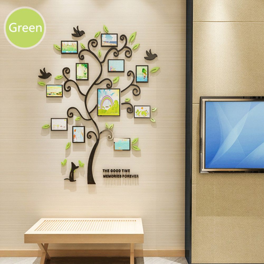 Yfashion 3D Acrylic Crystal Wall Sticker Living Room Bedroom Cozy Pictures ree Stickers e Decoration