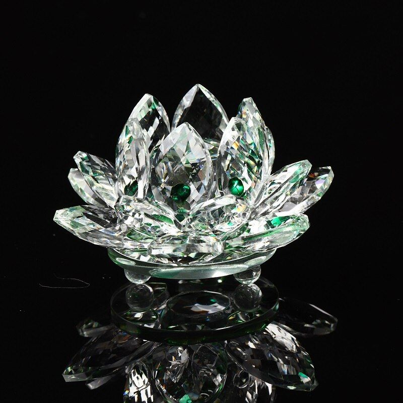 1PC 80-100mm Crystal Glass Lotus Decoration Modern Home Decoration Small Decoration Decoration Accessories Collection DIY Gift
