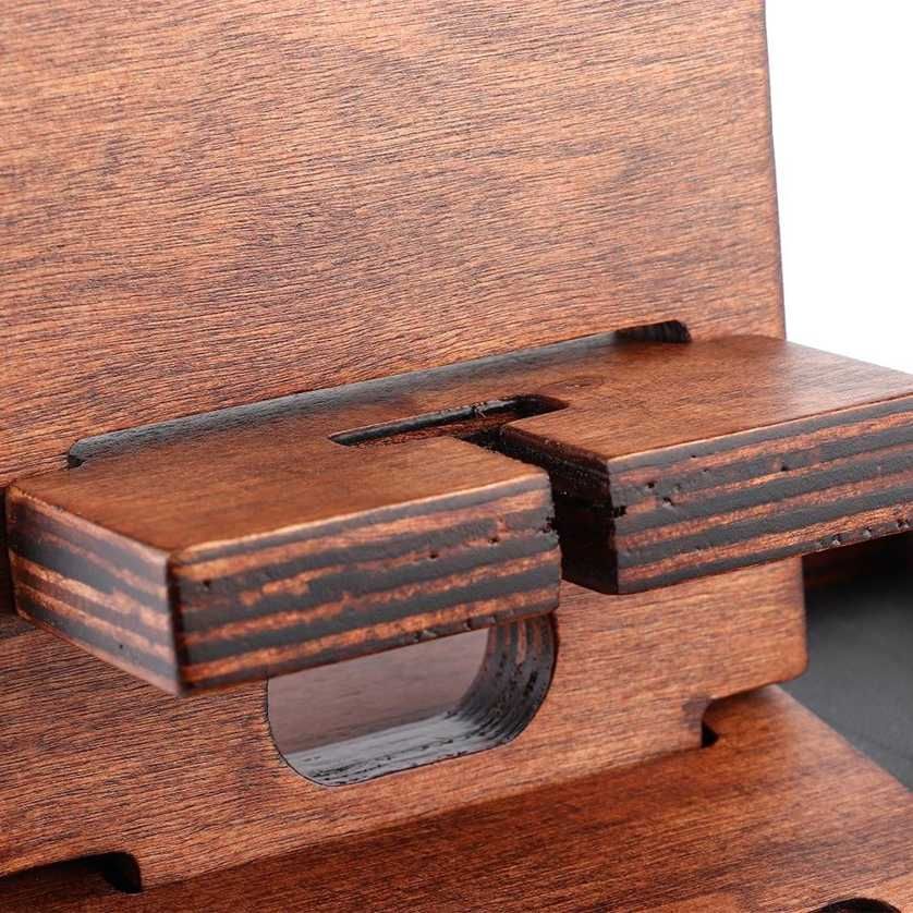 Desktop Storage Rack Wood Holder Watch Wallet Organizer Home Office