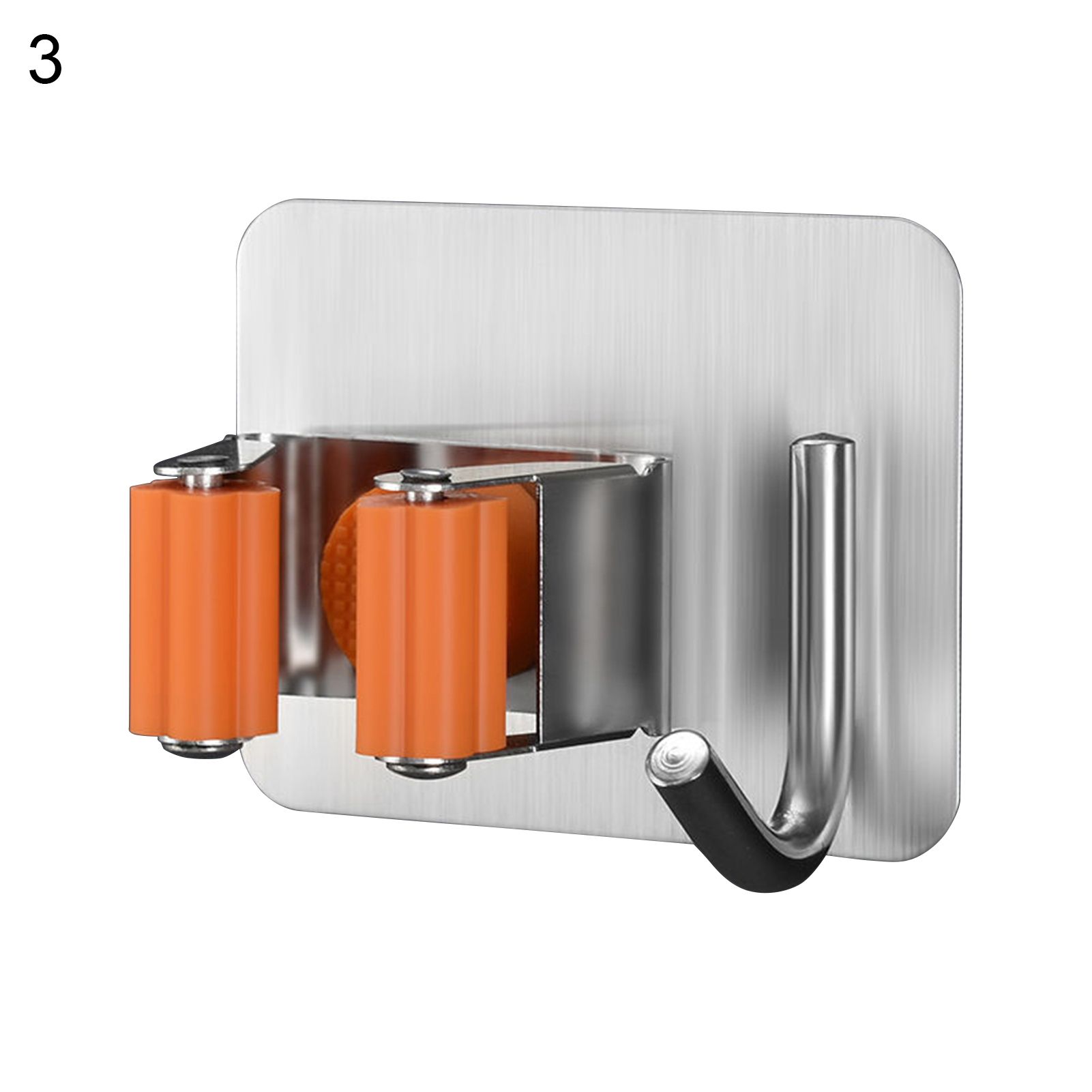Mop Holder Hook Easy to Install No Drilling 2 in 1 Mop Rack