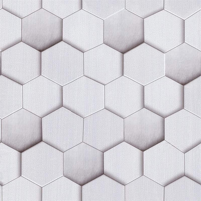 6M Vinyl  Hexagon White Wallpaper Peel and Stick Wallpaper Self Adhesive Wallpaper Wood Contact Paper Decorative