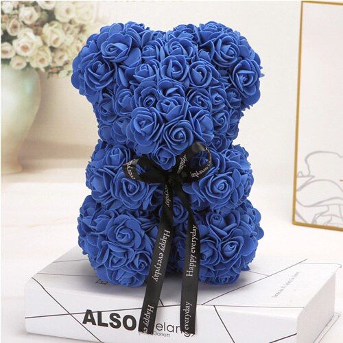 25cm Rose Bear Soap Foam Bear Roses Teddi Bear Rose Flower Artificial  Year Wedding Gifts Women Valentines Christmas Gift
