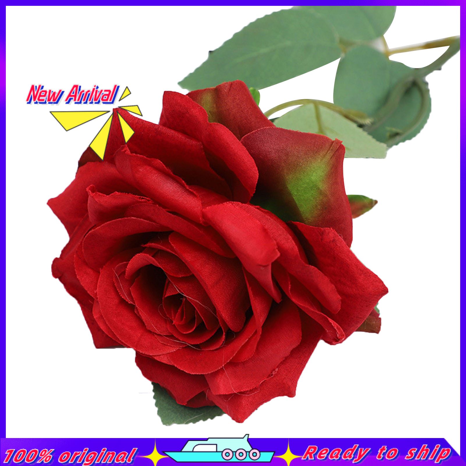 Artificial Rose Realistic Exquisite No Withering Faux Silk Rose Artificial Flower for Home