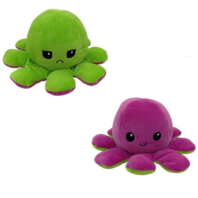 Push Squid pulAccessories double-sided Clocks Plush Reversib Simple-Dimple Man Toy mood Octopus Pop Decors for stuffed