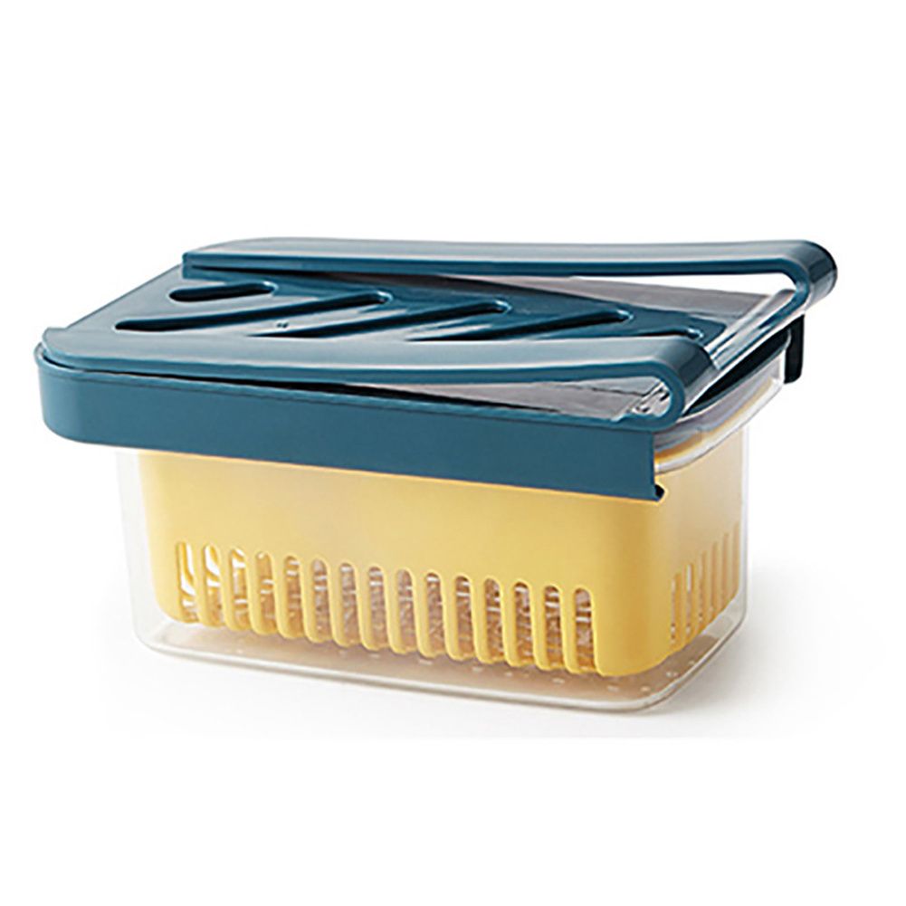 GC Household Multifunctional Drawer Refrigerator Storage  Box Storage Box Vegetable Filter Food Preservation Box color:Light blue