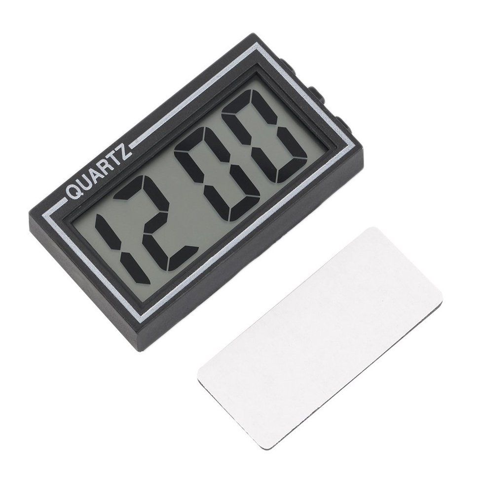 Black Digital LCD Table Car Dashboard Desk Date  Calendar Small Clock