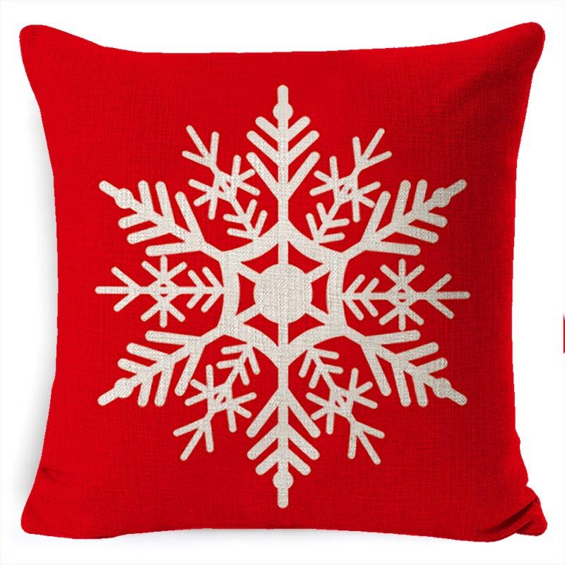 Christmas Cushion Cover 45*45CM Red Merry Christmas Printed Pillow Cover Cartoon Christmas Pillowcase
