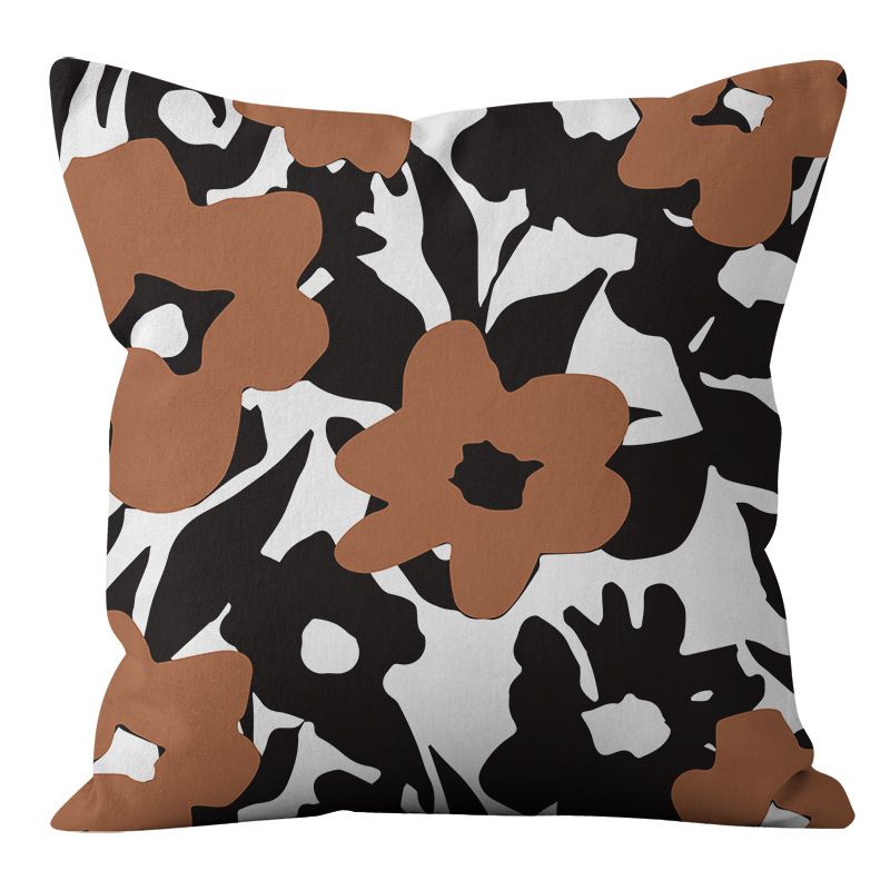 Ins Nordic Short Plush Pillowcase Abstract Art Pillow Case Flowers Lady Print Cushion Cover New Year Home Decor Pillow Cover