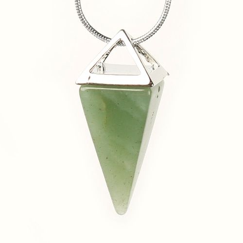 1PC Fashion Delicate Natural Crystal Mineral Ornaments Conical Pyramid Noble Pendant Couple Pendant Necklace Pendant Gift