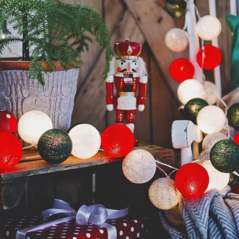 6CM LED Cotton Balls String Lights Garland Fairy Garden Christmas New Year Lamp Chain Bedrooom Living Room Party Outdoor Decor--A103--3M 20LEDs Control