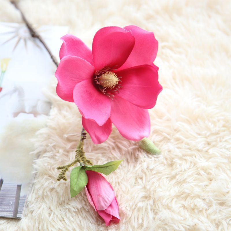 Wedding flower vintage orchid Magnolia silk artificial flowers bride bouquet office table home hotel wall decoration flores