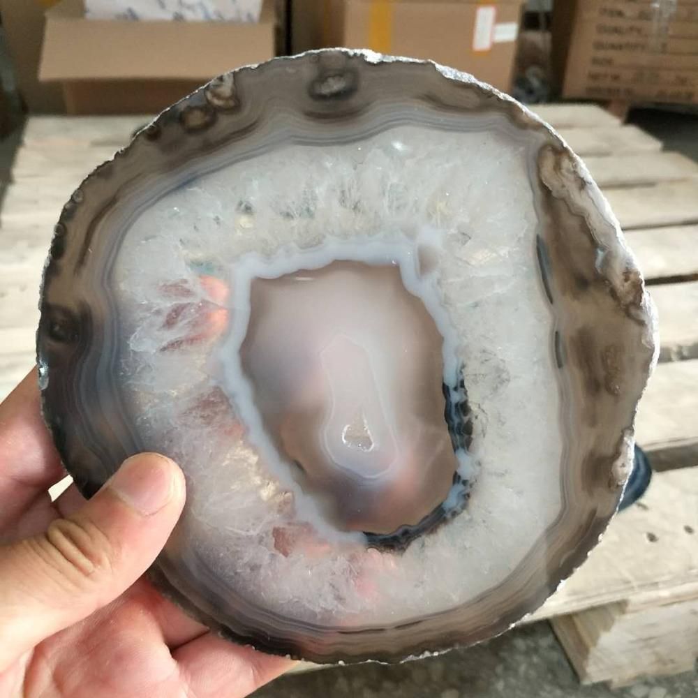 120-140mm Natural agate slices coaster Polished Blue Agate Slice