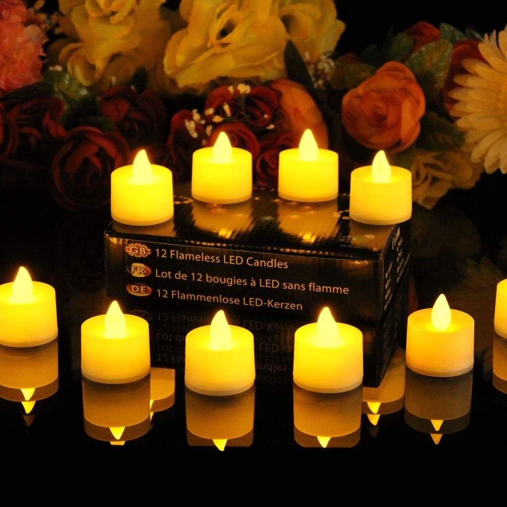 Warm color led tea light candle 12 pieces