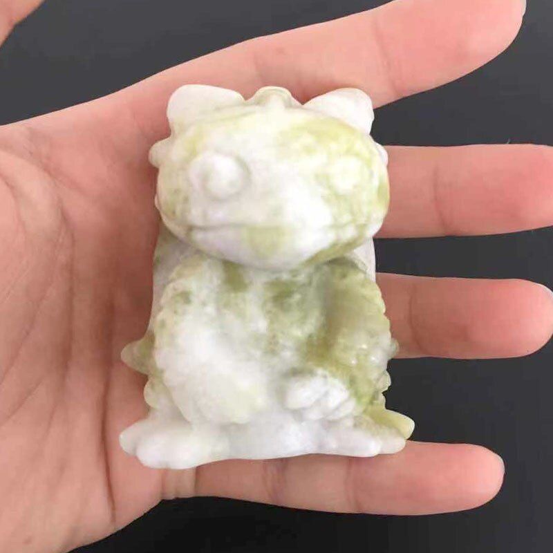 Natural Stone Carved Dragon Toothless Night Fury Action Home Decoration Fengshui Healing Crystal Luck Ornament Figurine Art Gift