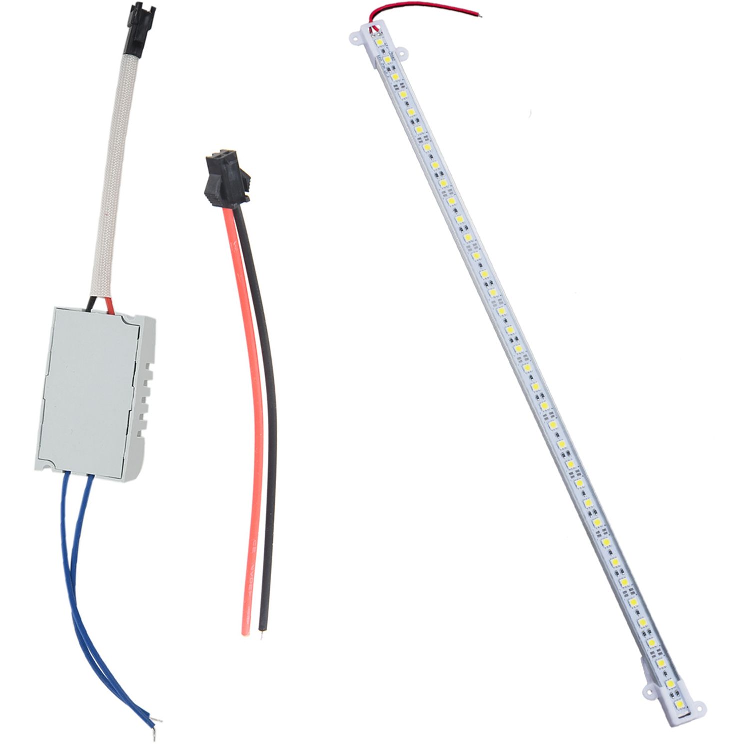 Individual 50CM 5050 SMD 36 LED Day White Aluminium Rigid Strip Bar Light Lamp with 2 x Transformer Power Transformer Power 4-7 W