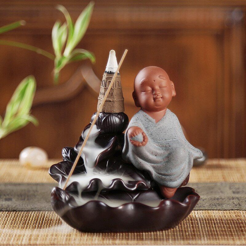 Incensory Buddha Statue Incense Cones Ceramic Censer Incense Holder Burner Zen Backflow Incense Burner oke M $