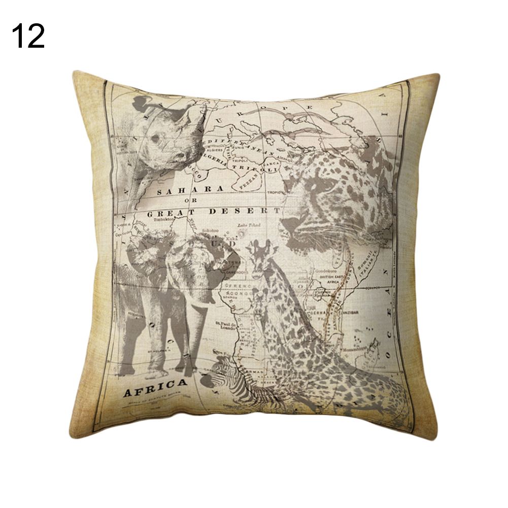 Cartoon Elephants Print Peh Skin Throw low Cover Cushion Case Home Decor