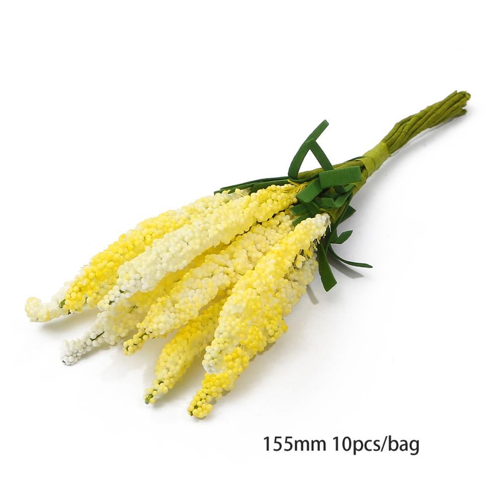 Hot Selling Yellow Bouquet Artificial Flower Cherry Stamen Berries Bundle For DIY Cake Wedding Gift Box Wreaths Craft Decoration