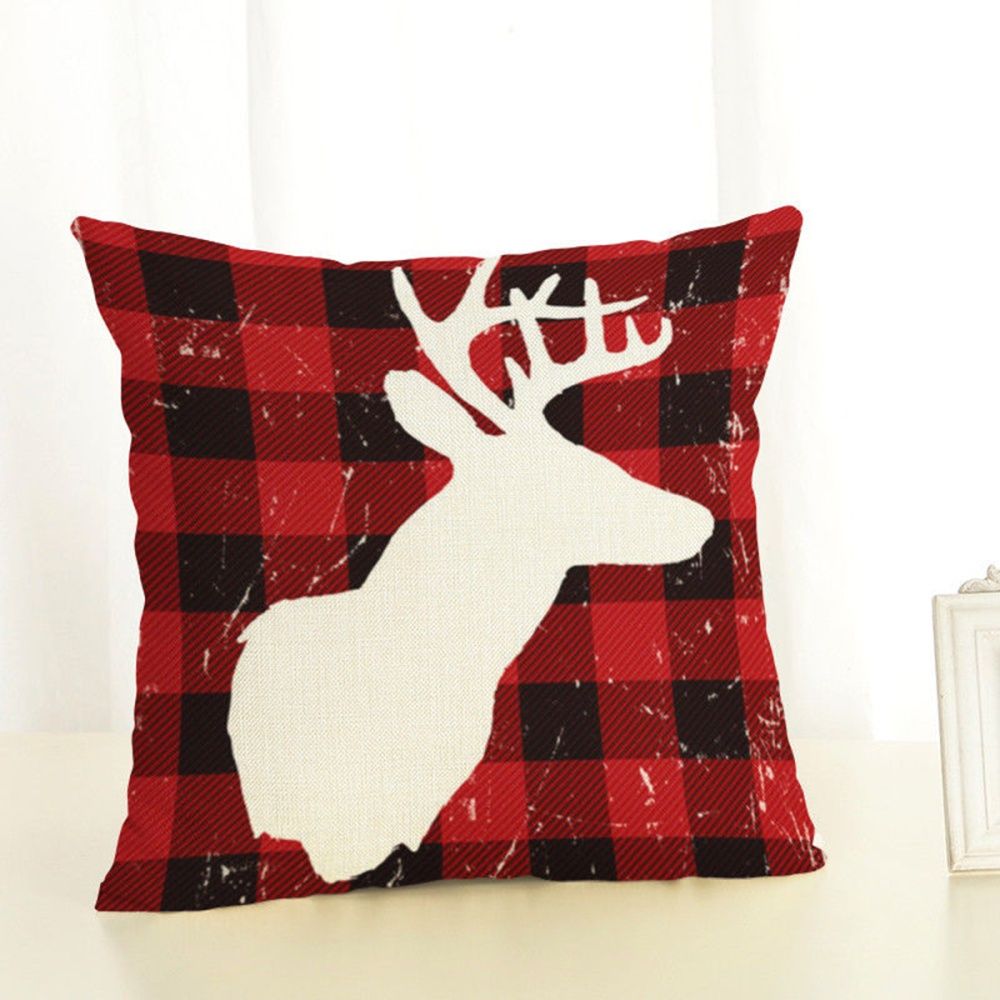 Pick for you  18" Cotton Linen Sofa Car Home Waist Cushion Cover Pillow Case XMAS GIFT