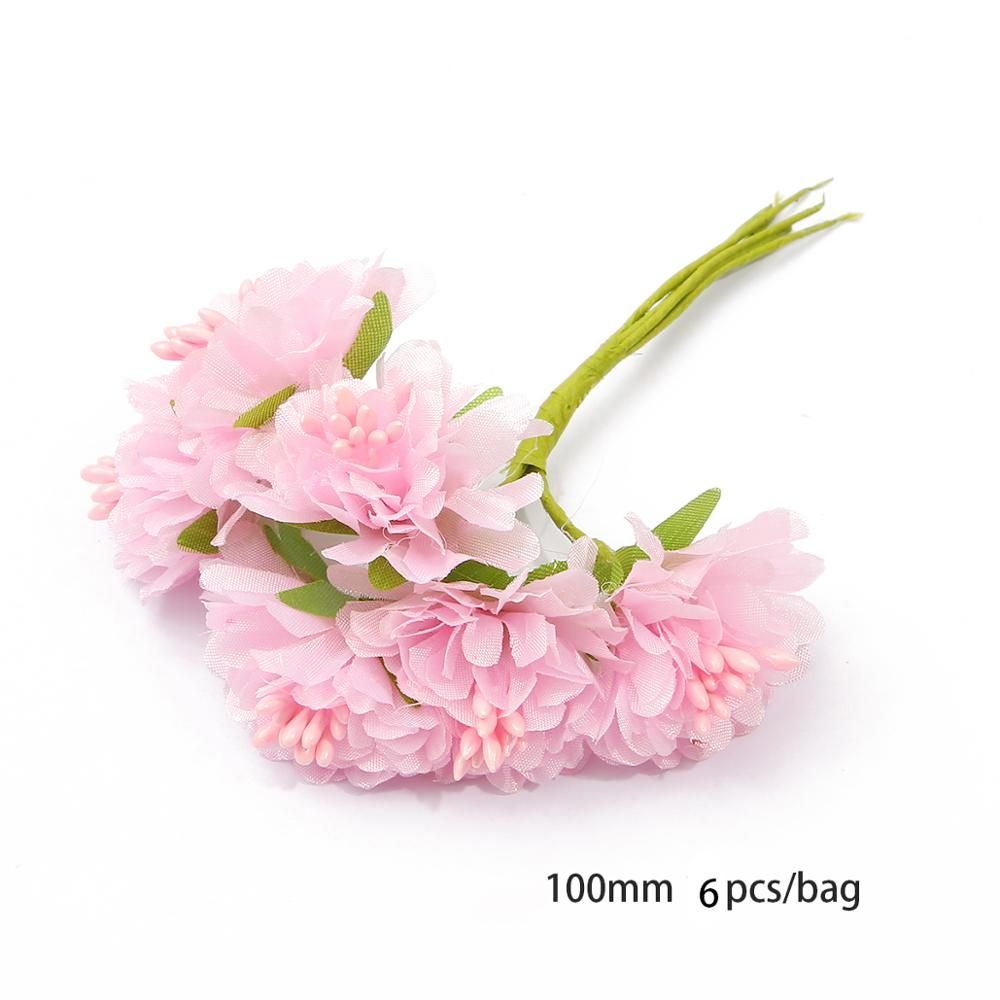 6/10/12/60/70/90/144pcs Pink Mixed Hybrid Flower Cherry Stamen Berries Bundle DIY Cake Christmas Wedding Gift Box Wreaths Decor