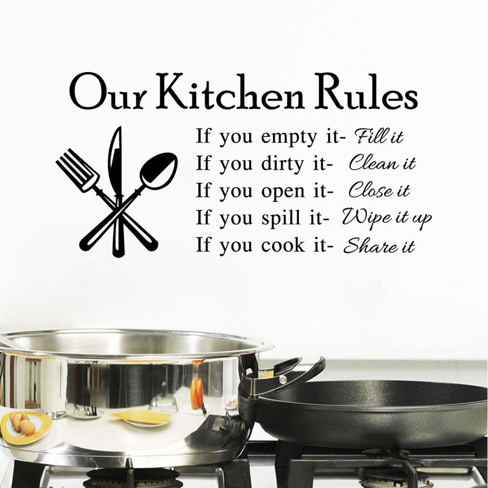 Yfashion Kitchen Rules Removable Wall Sticker for Kitchen DIY Decoration
