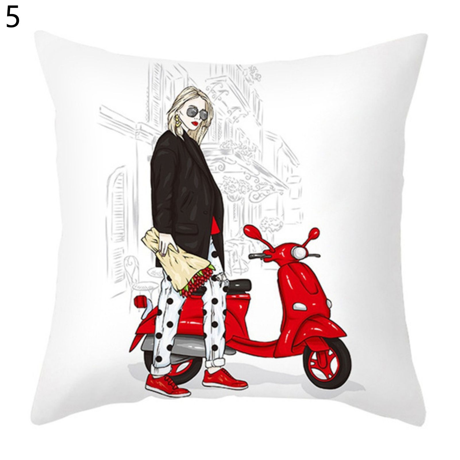 low Sham Anti-fading Flower Printed Cushion Throw Case
