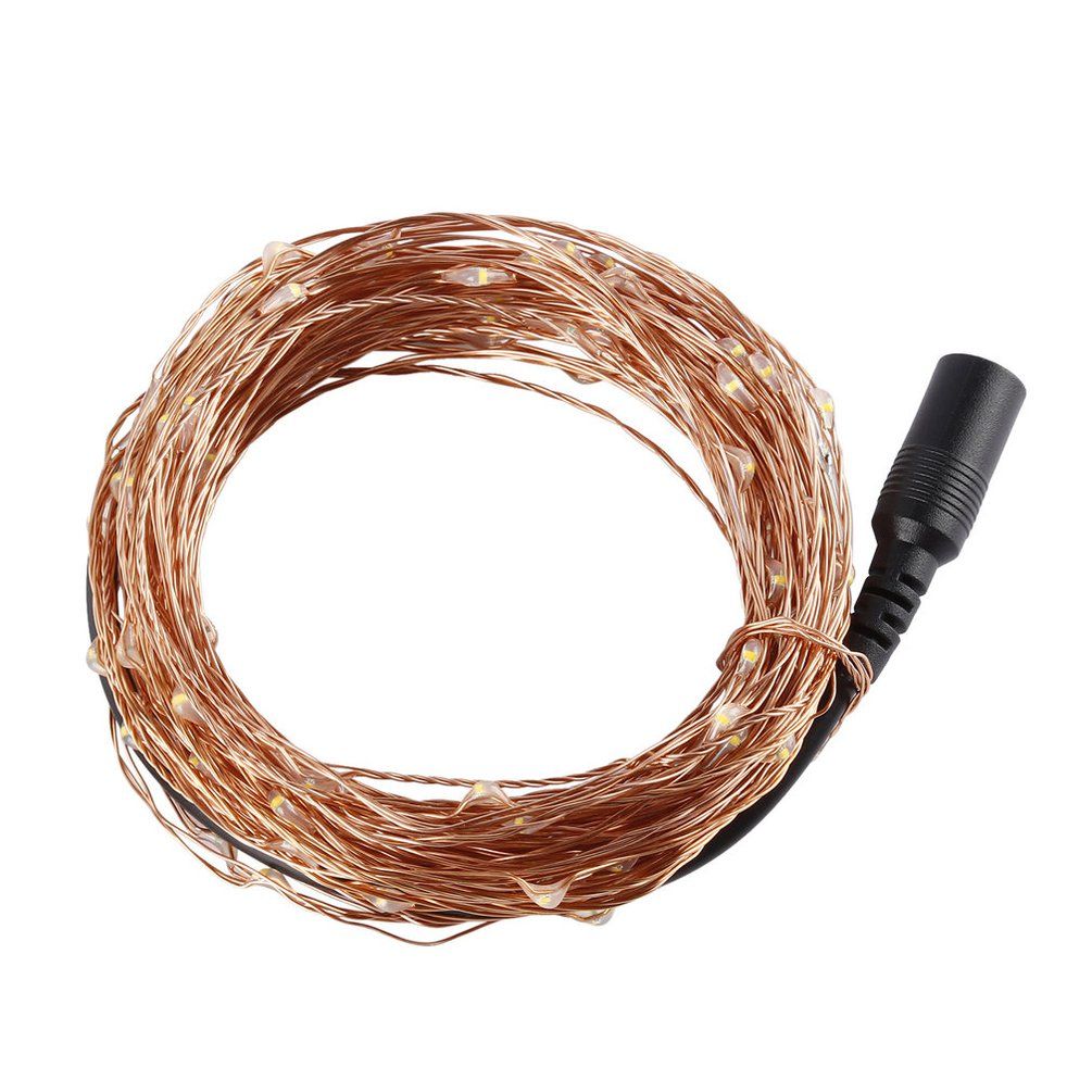 120Led 12M Light String Dc Plug Application In Christmas Garden Decoration Copper 12M