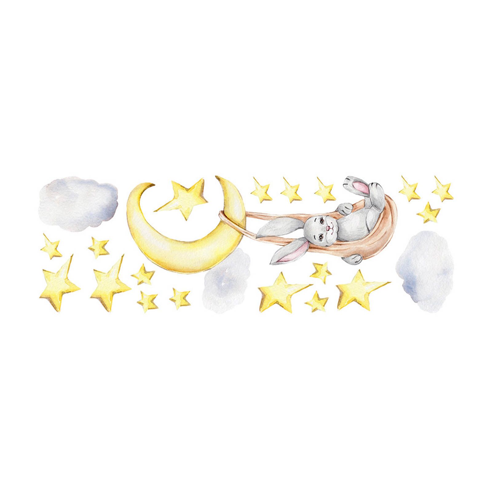 Tile Sticker Removable Moon Star Bunny Bkground Sticker