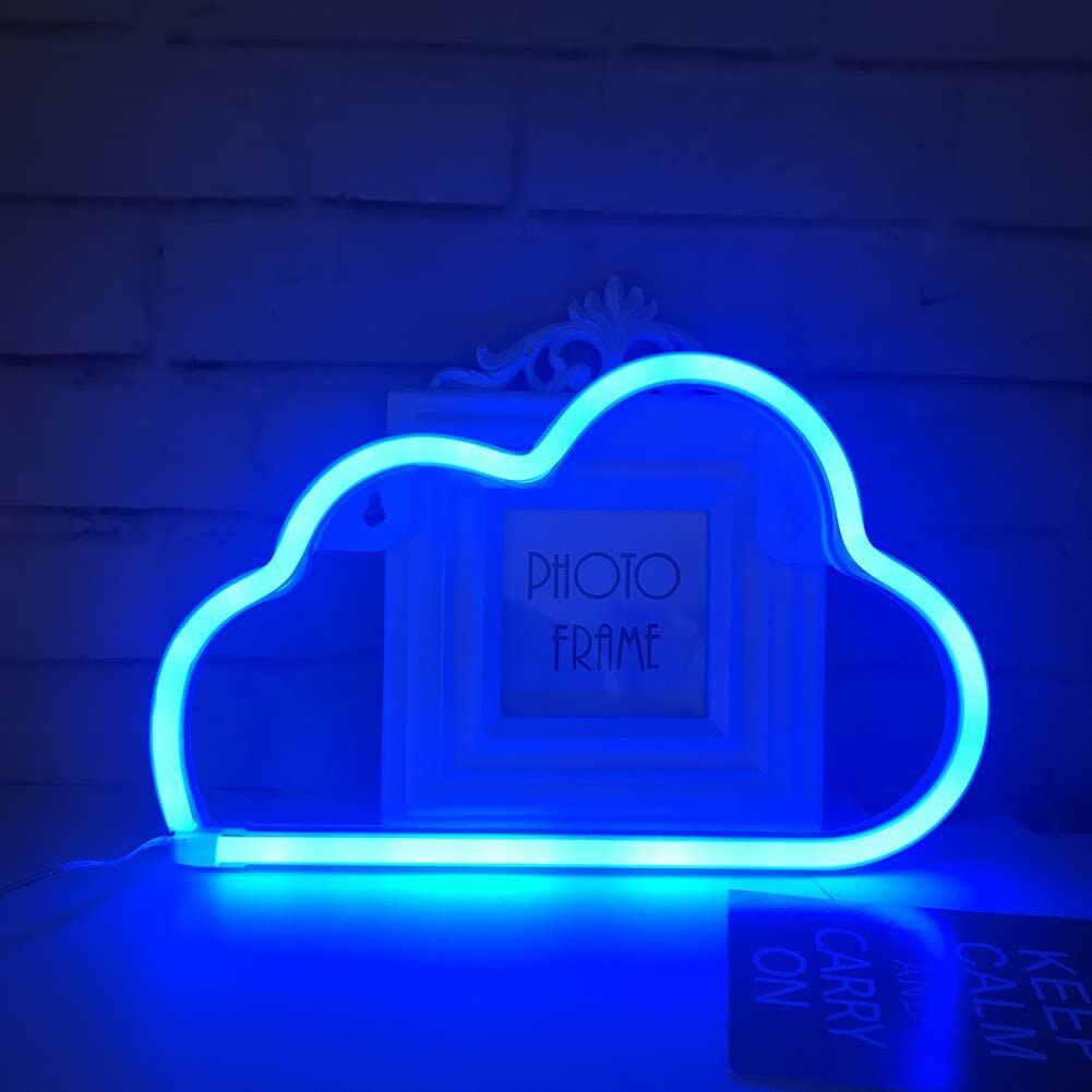 LED Cloud Neon Light Sign Night Lamp Lights Home Wall Party Art Decor Blue Cloud Room Decoration Night Light String Of Lights