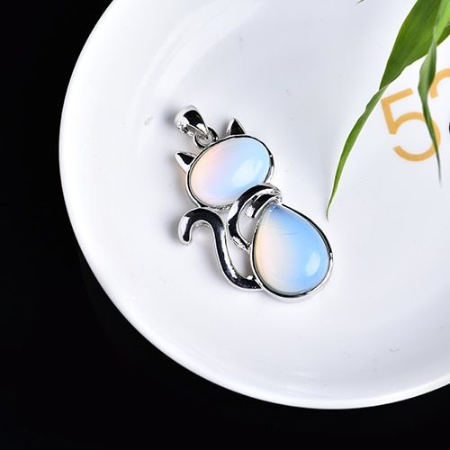 1PC Delicate new fashion crystal cat pendant rose quartz amethyst quartz crystal repair healing crystal party jewelry DIY gift